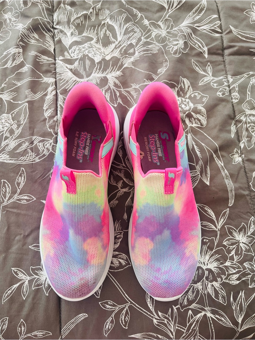 Skechers Kids Slip-On Sneakers - Pink Multicolor Tie-Dye